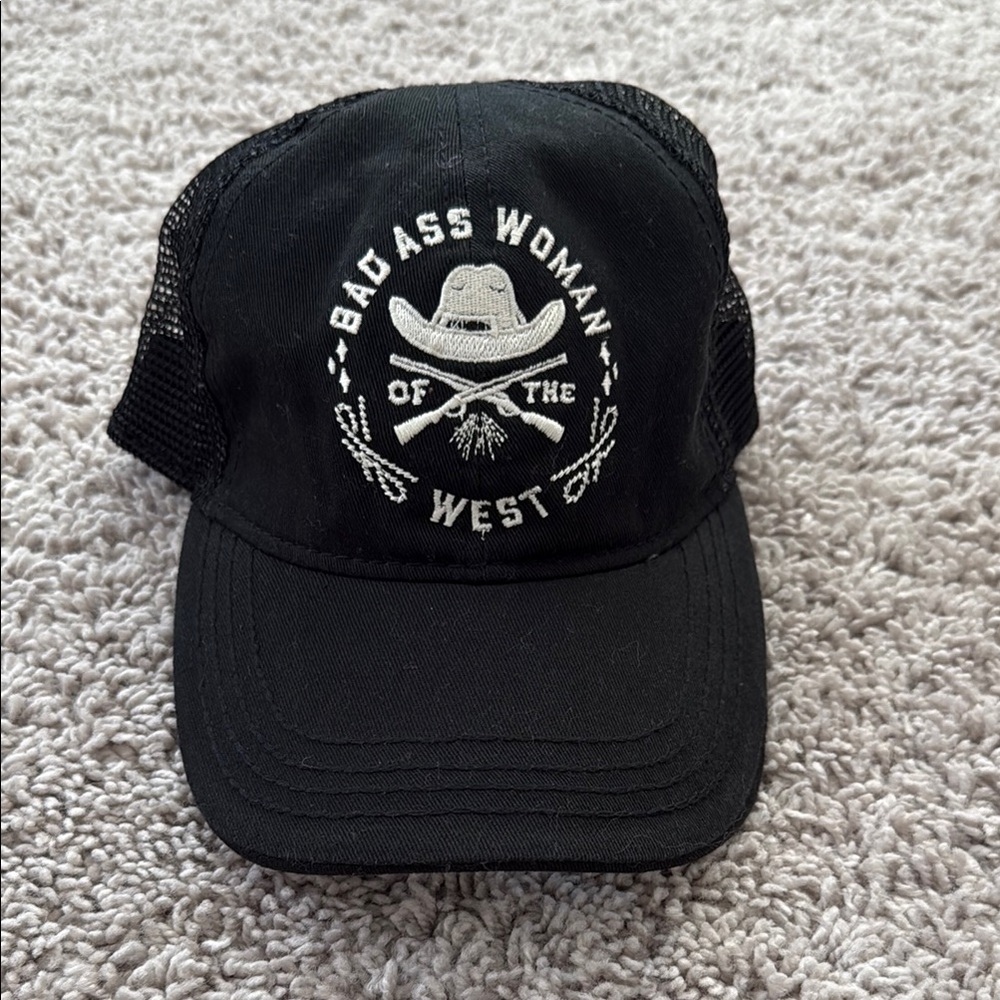 Black Trucker Hat - Bad Ass Woman of the West